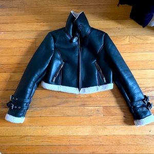 Crop faux fur Aviator Jacket